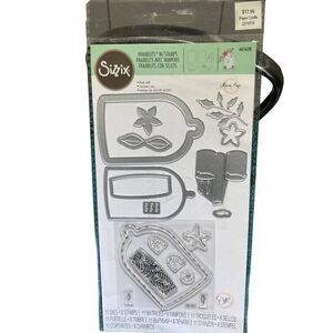 Sizzix Framelits w/Stamps Die Cutting Set-Candle Jar